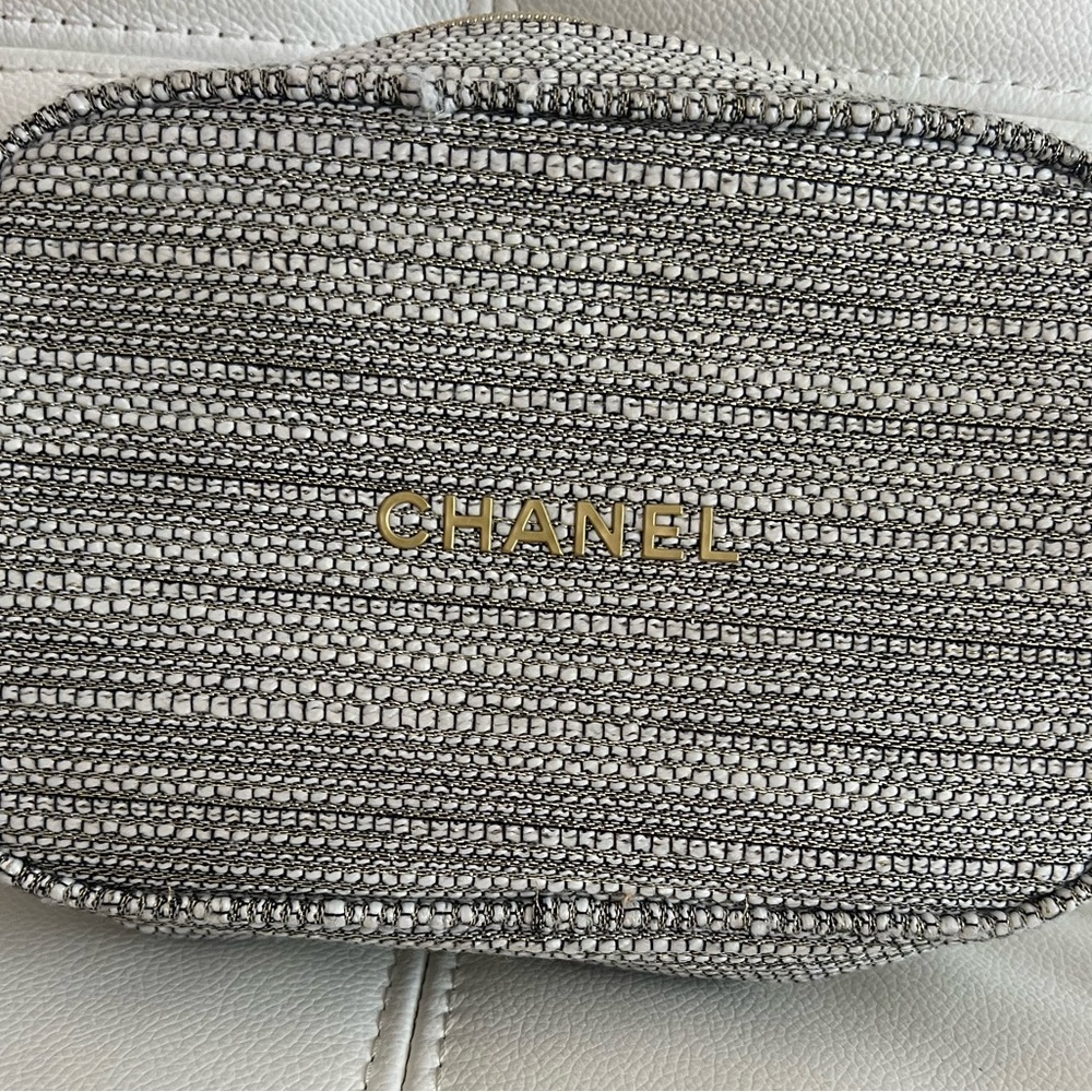 Chanel Tweed Cosmetic Case Bag 100% Authentic